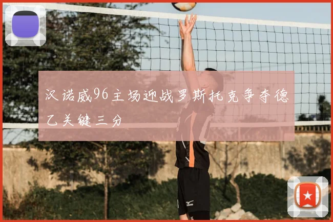 汉诺威96主场迎战罗斯托克争夺德乙关键三分